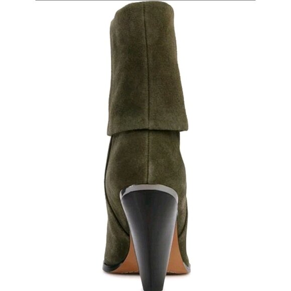 DKNY Womens Green Padded Cerise Pointed Toe Block Heel Leather Booties 8. (Ws331 - Picture 4 of 6